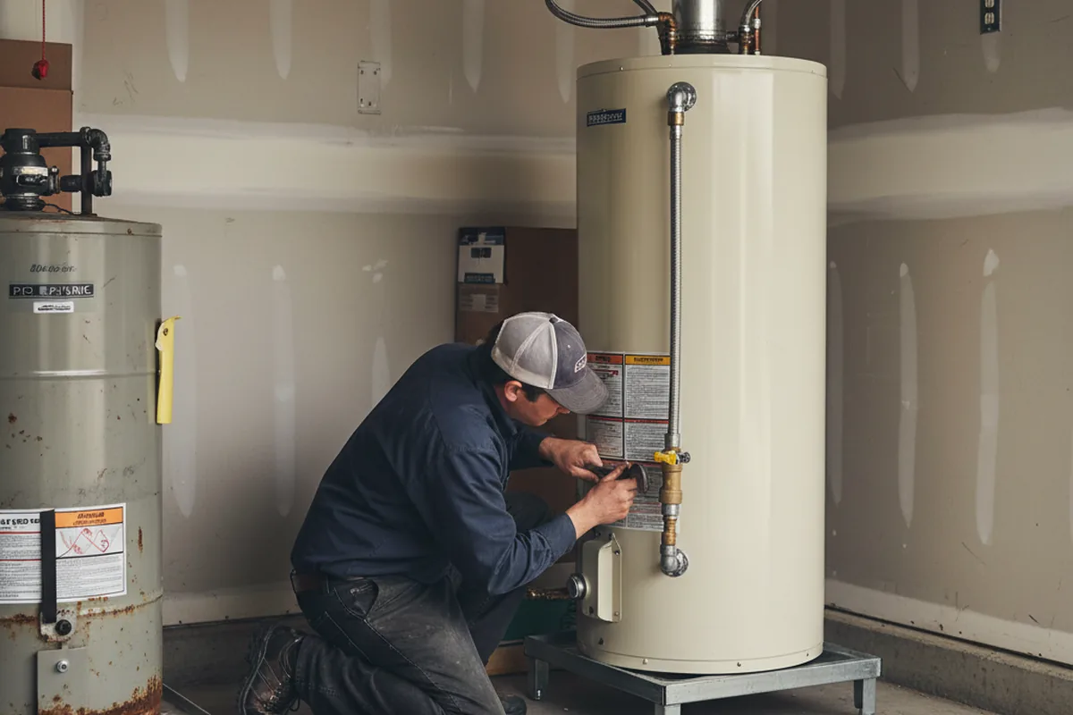 Water heater and shutoff valve replacement in Far Hills